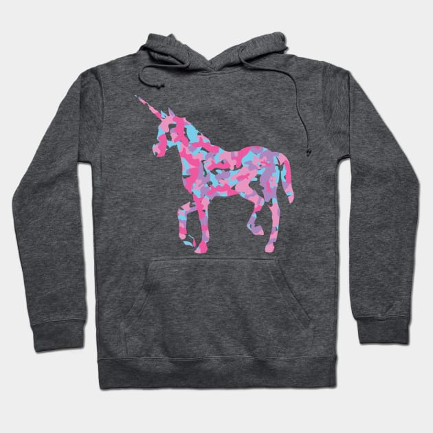 Unicorn Camo Print Hoodie by Danie Bevis Design